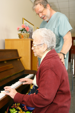 seniors playing piano